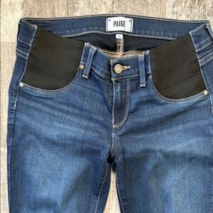 PAIGE Blue Boot Cut Jeans with Maternity Comfort